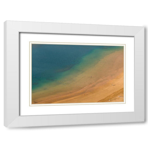 Canary Islands-Tenerife Island-San Andres-elevated view of San Andres Beach White Modern Wood Framed Art Print with Double Matting by Bibikow, Walter