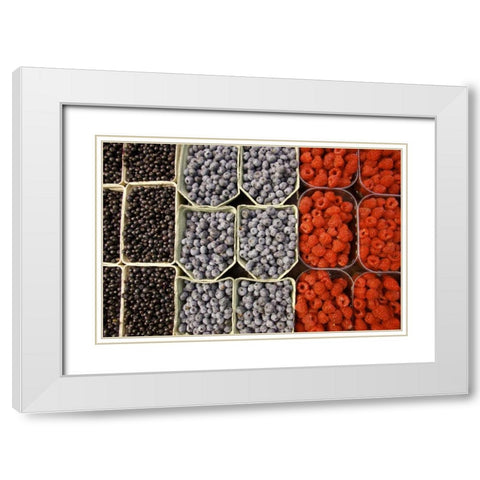 Sweden, Stockholm Berries at the Outdoor Market White Modern Wood Framed Art Print with Double Matting by Ross, Nancy ,  Steve
