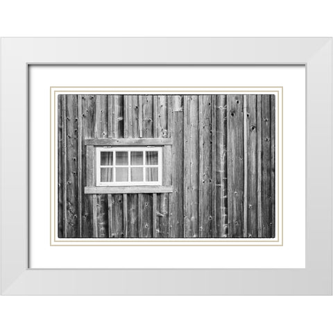 Sweden-Gotland Island-Ljugarn-fishing shack detail White Modern Wood Framed Art Print with Double Matting by Bibikow, Walter
