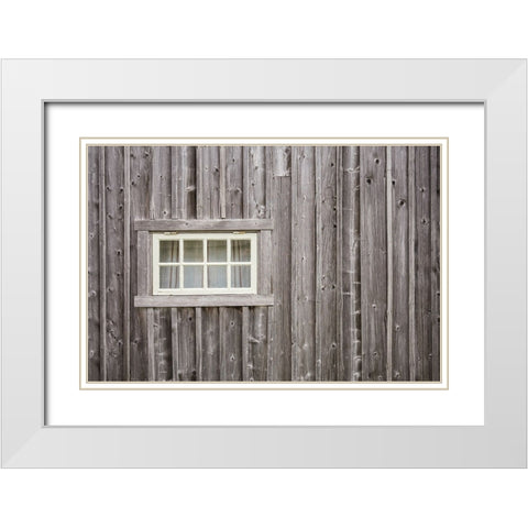 Sweden-Gotland Island-Ljugarn-fishing shack detail White Modern Wood Framed Art Print with Double Matting by Bibikow, Walter