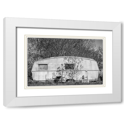 Sweden-Faro Island-Faro Broskogs-Creperie Tati-Kutens Bensin-hip former gas station now a restauran White Modern Wood Framed Art Print with Double Matting by Bibikow, Walter
