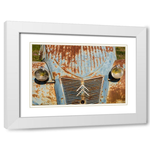Sweden-Faro Island-Faro Broskogs-Creperie Tati-Kutens Bensin-hip former gas station now a restauran White Modern Wood Framed Art Print with Double Matting by Bibikow, Walter