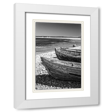 Sweden-Faro Island-Kursviken-coastal farmers fishing boats White Modern Wood Framed Art Print with Double Matting by Bibikow, Walter
