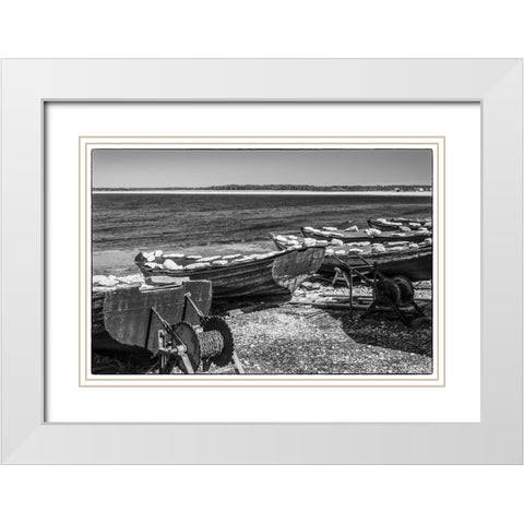 Sweden-Faro Island-Kursviken-coastal farmers fishing boats White Modern Wood Framed Art Print with Double Matting by Bibikow, Walter
