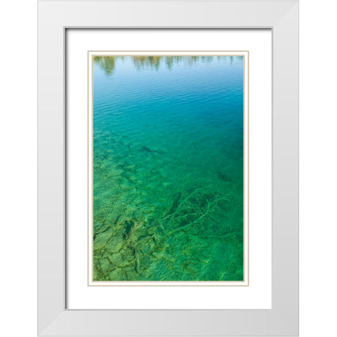 Sweden-Gotland Island-Labro-Bla Lagunen-Blue Lagoon-natural swimming area in former chalk quarry wi White Modern Wood Framed Art Print with Double Matting by Bibikow, Walter
