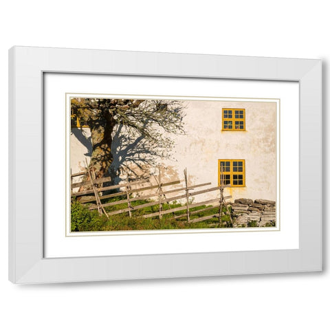Sweden-Gotland Island-Fleringe-exterior farm White Modern Wood Framed Art Print with Double Matting by Bibikow, Walter