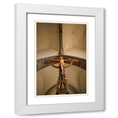 Sweden-Gotland Island-Stanga-Stanga church-interior crucifix White Modern Wood Framed Art Print with Double Matting by Bibikow, Walter
