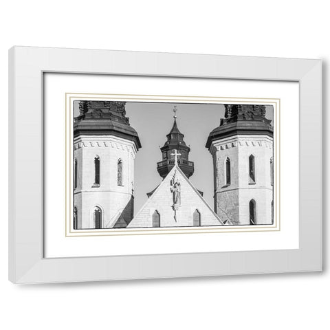 Sweden-Gotland Island-Visby-Visby Cathedral-12th century-exterior White Modern Wood Framed Art Print with Double Matting by Bibikow, Walter