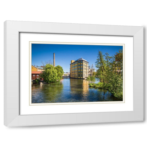 Sweden-Norrkoping-early Swedish industrial town-Arbetets Museum-Museum of Work in former early 20th White Modern Wood Framed Art Print with Double Matting by Bibikow, Walter