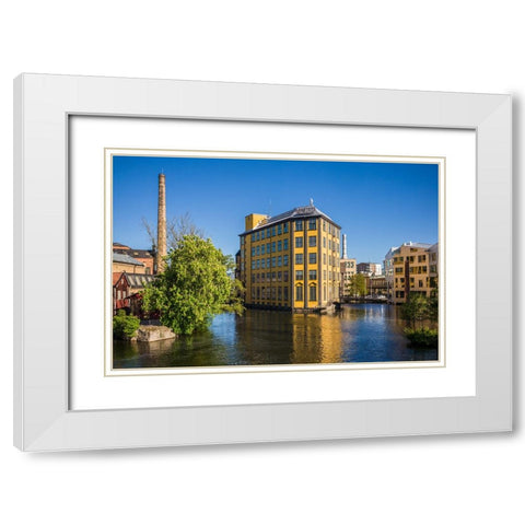 Sweden-Norrkoping-early Swedish industrial town-Arbetets Museum-Museum of Work in former early 20th White Modern Wood Framed Art Print with Double Matting by Bibikow, Walter