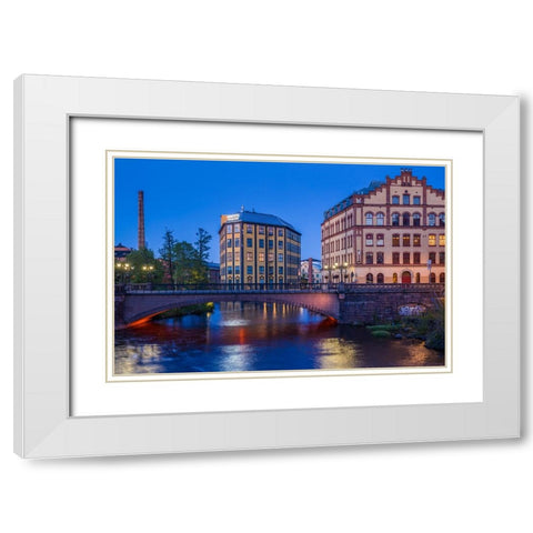 Sweden-Norrkoping-early Swedish industrial town-Arbetets Museum-Museum of Work in former early 20th White Modern Wood Framed Art Print with Double Matting by Bibikow, Walter