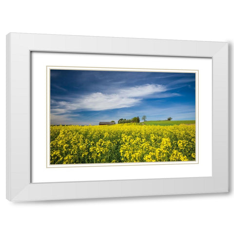 Sweden-Bergs Slussar-springtime landscape White Modern Wood Framed Art Print with Double Matting by Bibikow, Walter
