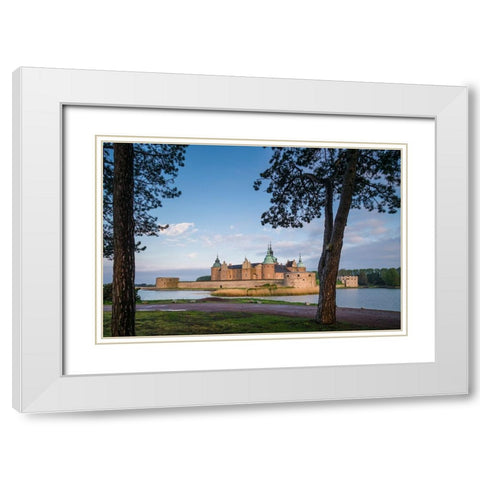 Sweden-Kalmar-Kalmar Slott castle-dawn White Modern Wood Framed Art Print with Double Matting by Bibikow, Walter