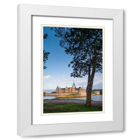 Sweden-Kalmar-Kalmar Slott castle-dawn White Modern Wood Framed Art Print with Double Matting by Bibikow, Walter