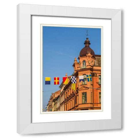 Southern Sweden-Karlskrona-street view of Ronneygatan street White Modern Wood Framed Art Print with Double Matting by Bibikow, Walter
