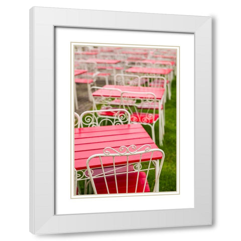 Southern Sweden-Ystad-cafe tables White Modern Wood Framed Art Print with Double Matting by Bibikow, Walter