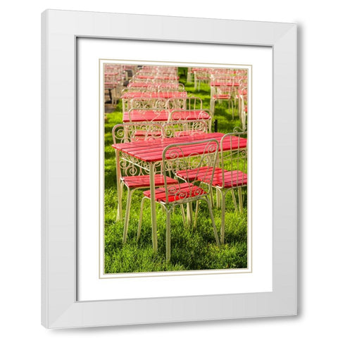Southern Sweden-Ystad-cafe tables White Modern Wood Framed Art Print with Double Matting by Bibikow, Walter