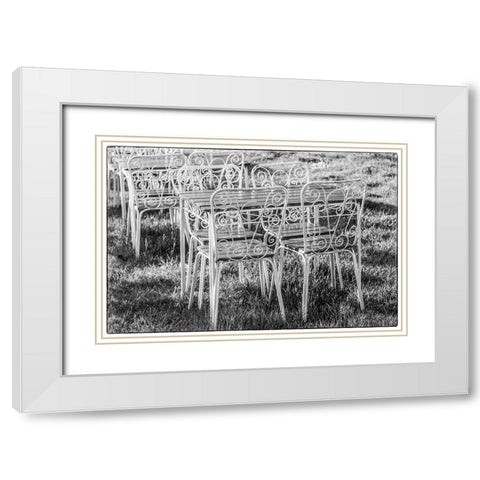 Southern Sweden-Ystad-cafe tables White Modern Wood Framed Art Print with Double Matting by Bibikow, Walter