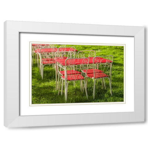 Southern Sweden-Ystad-cafe tables White Modern Wood Framed Art Print with Double Matting by Bibikow, Walter