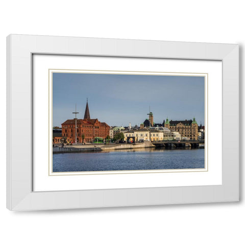 Sweden-Scania-Malmo-Inre Hamnen inner harbor White Modern Wood Framed Art Print with Double Matting by Bibikow, Walter