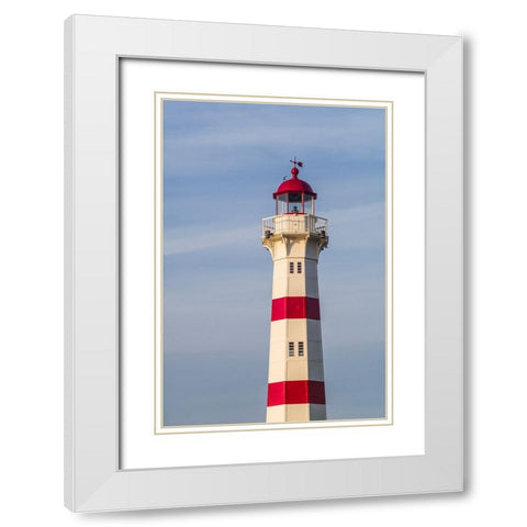 Sweden-Scania-Malmo-Inre Hamnen inner harbor-lighthouse White Modern Wood Framed Art Print with Double Matting by Bibikow, Walter