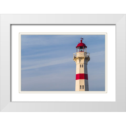 Sweden-Scania-Malmo-Inre Hamnen inner harbor-lighthouse White Modern Wood Framed Art Print with Double Matting by Bibikow, Walter