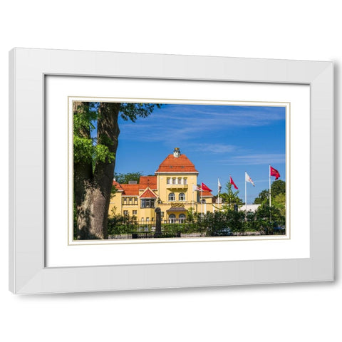 Sweden-Scania-Malmo-Kungsparken park-Casino-exterior White Modern Wood Framed Art Print with Double Matting by Bibikow, Walter