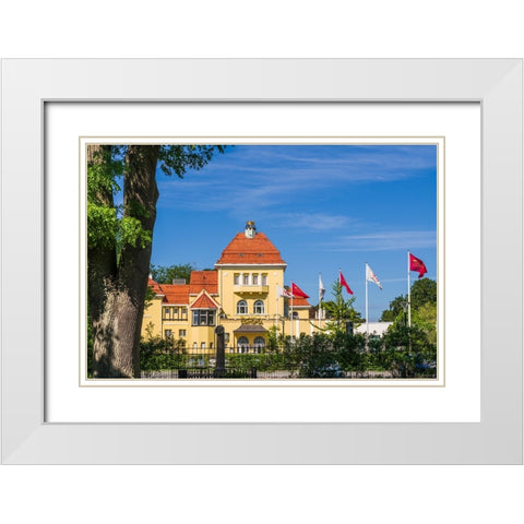 Sweden-Scania-Malmo-Kungsparken park-Casino-exterior White Modern Wood Framed Art Print with Double Matting by Bibikow, Walter