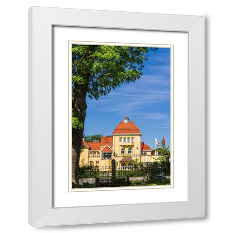 Sweden-Scania-Malmo-Kungsparken park-Casino-exterior White Modern Wood Framed Art Print with Double Matting by Bibikow, Walter