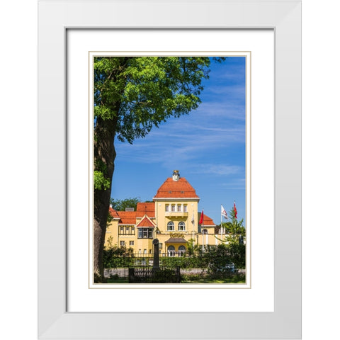 Sweden-Scania-Malmo-Kungsparken park-Casino-exterior White Modern Wood Framed Art Print with Double Matting by Bibikow, Walter