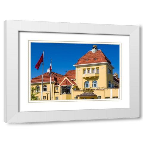 Sweden-Scania-Malmo-Kungsparken park-Casino-exterior White Modern Wood Framed Art Print with Double Matting by Bibikow, Walter