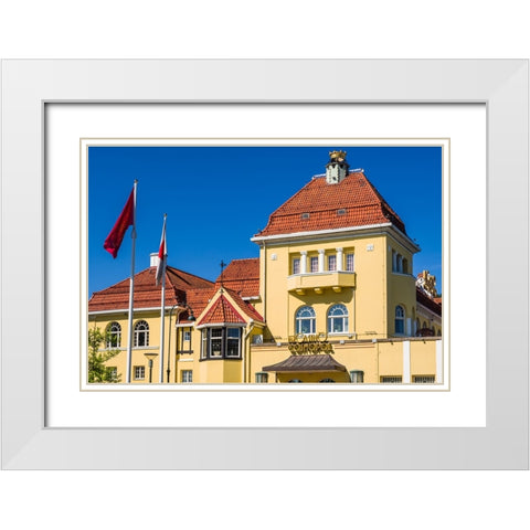 Sweden-Scania-Malmo-Kungsparken park-Casino-exterior White Modern Wood Framed Art Print with Double Matting by Bibikow, Walter