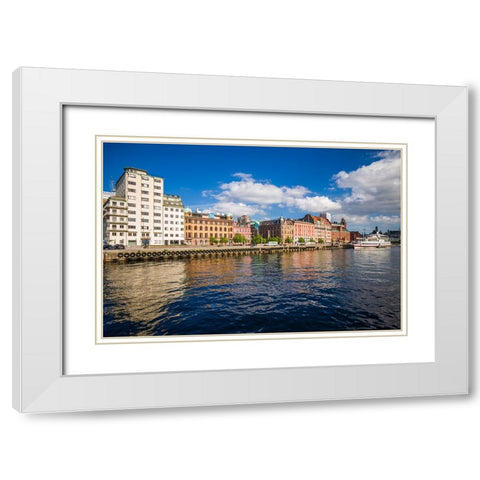 Sweden-Scania-Malmo-Inre Hamnen inner harbor White Modern Wood Framed Art Print with Double Matting by Bibikow, Walter