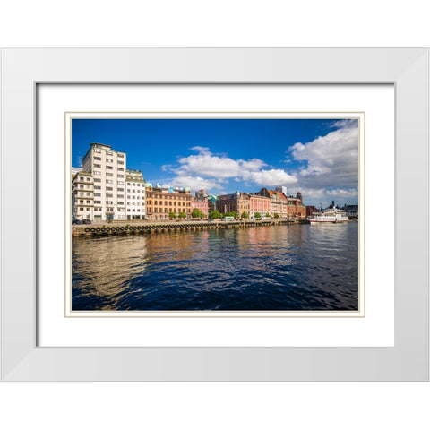 Sweden-Scania-Malmo-Inre Hamnen inner harbor White Modern Wood Framed Art Print with Double Matting by Bibikow, Walter