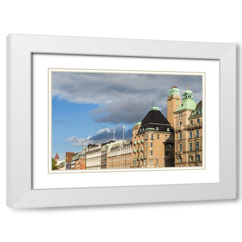 Sweden-Scania-Malmo-buildings along Norra Vallgatan street White Modern Wood Framed Art Print with Double Matting by Bibikow, Walter