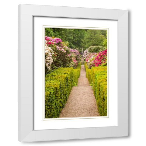 Sweden-Scania-Molle-Krapperups Slott castle-ancient home of the Gyllenstierna family-public garden- White Modern Wood Framed Art Print with Double Matting by Bibikow, Walter