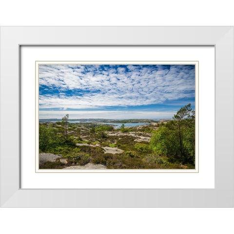 Sweden-Bohuslan-Fjallbacka-the Vetteberget cliff White Modern Wood Framed Art Print with Double Matting by Bibikow, Walter
