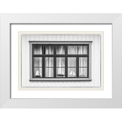 Sweden-Bohuslan-Fjallbacka-village house detail White Modern Wood Framed Art Print with Double Matting by Bibikow, Walter