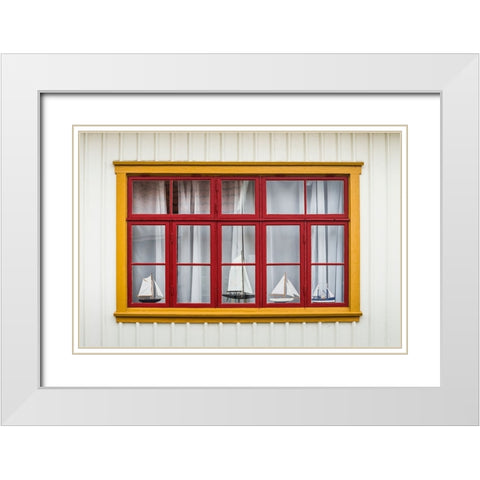 Sweden-Bohuslan-Fjallbacka-village house detail White Modern Wood Framed Art Print with Double Matting by Bibikow, Walter