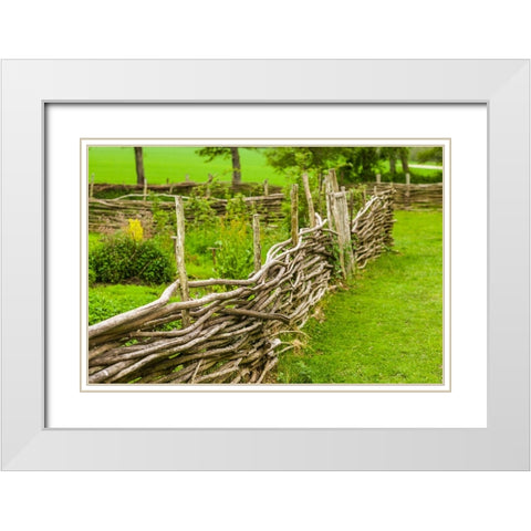 Sweden-Bohuslan-Tanumshede-traditional architecture-wood fence White Modern Wood Framed Art Print with Double Matting by Bibikow, Walter