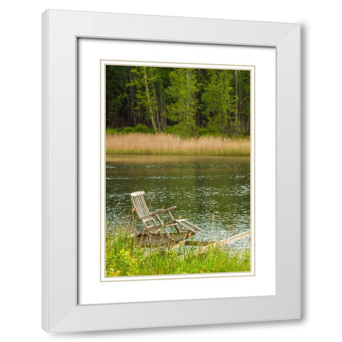 Sweden-Bohuslan-Salto Island-wooden chair White Modern Wood Framed Art Print with Double Matting by Bibikow, Walter