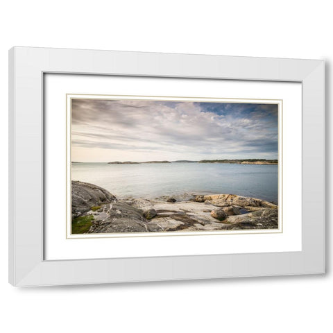 Sweden-Bohuslan-Salto Island-rocky cove seascape White Modern Wood Framed Art Print with Double Matting by Bibikow, Walter