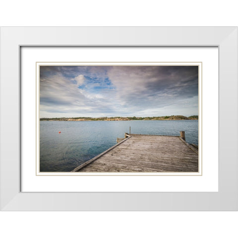 Sweden-Bohuslan-Salto Island-pier White Modern Wood Framed Art Print with Double Matting by Bibikow, Walter