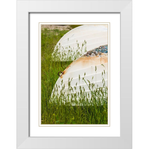 Sweden-Bohuslan-Tjarno Island-Tjarno-small boat White Modern Wood Framed Art Print with Double Matting by Bibikow, Walter