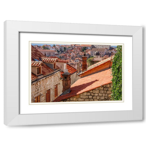 Croatia Dalmatia Dubrovnik Red terra cotta roof tiles in the old town of Dubrovnik White Modern Wood Framed Art Print with Double Matting by Wilson, Emily