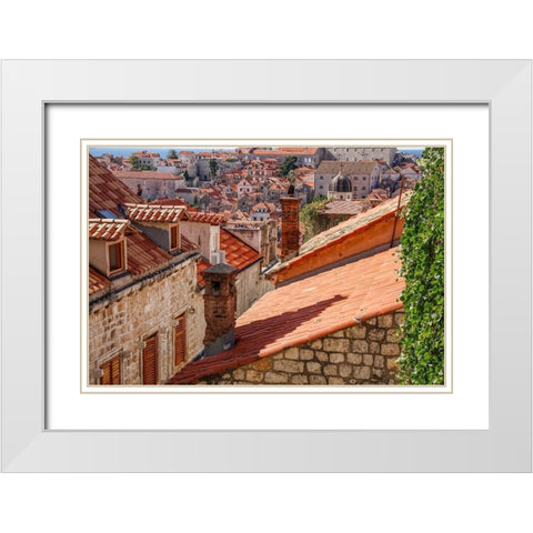 Croatia Dalmatia Dubrovnik Red terra cotta roof tiles in the old town of Dubrovnik White Modern Wood Framed Art Print with Double Matting by Wilson, Emily