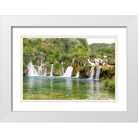 Croatia Skradinski buk swimming area of Krka National Park White Modern Wood Framed Art Print with Double Matting by Drury, Trish