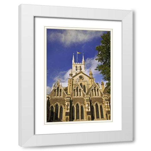 Great Britain, London The Southwark Cathedral White Modern Wood Framed Art Print with Double Matting by Flaherty, Dennis