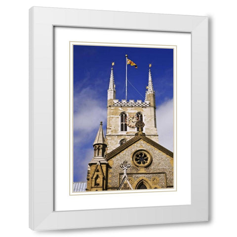 Great Britain, London Southwark Cathedral White Modern Wood Framed Art Print with Double Matting by Flaherty, Dennis