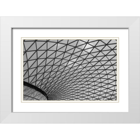 Great Britain, London Absract roof detail White Modern Wood Framed Art Print with Double Matting by Young, Bill